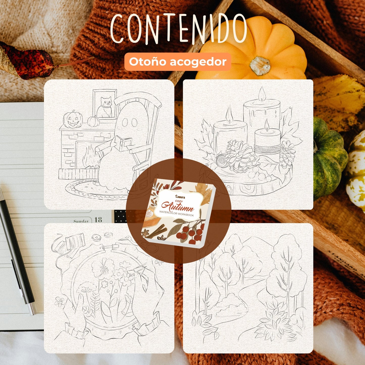 Tobio's™ Libro para Colorear: Otoño