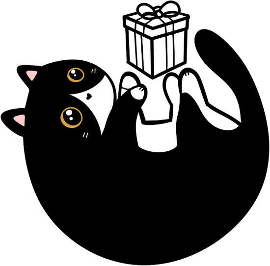 Gato de Tobio's con un regalo