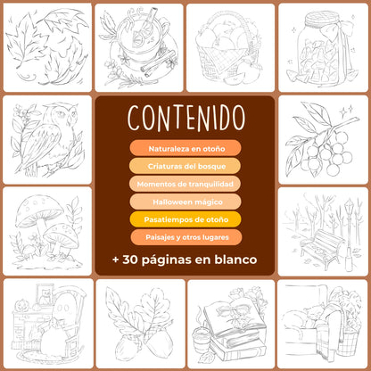 Tobio's™ Libro para Colorear: Otoño